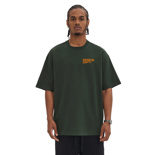 David Boxy T-Shirt (Dark Green / Orange)