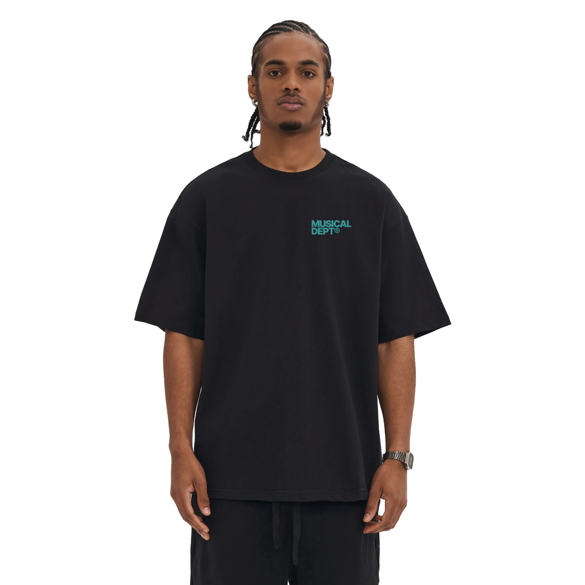 David Boxy T-Shirt  (Black/Aqua)