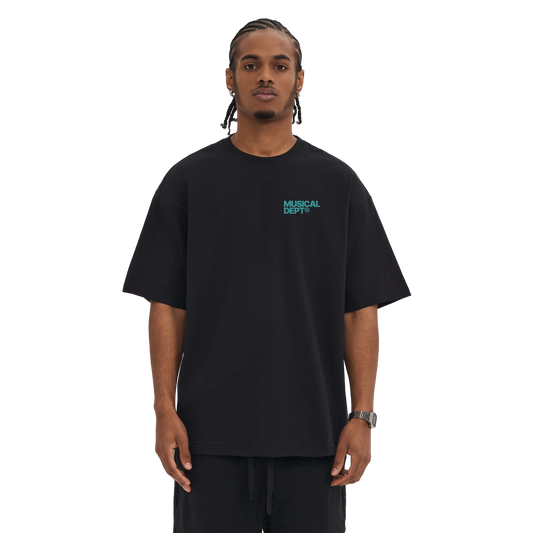 David Boxy T-Shirt  (Black/Aqua)