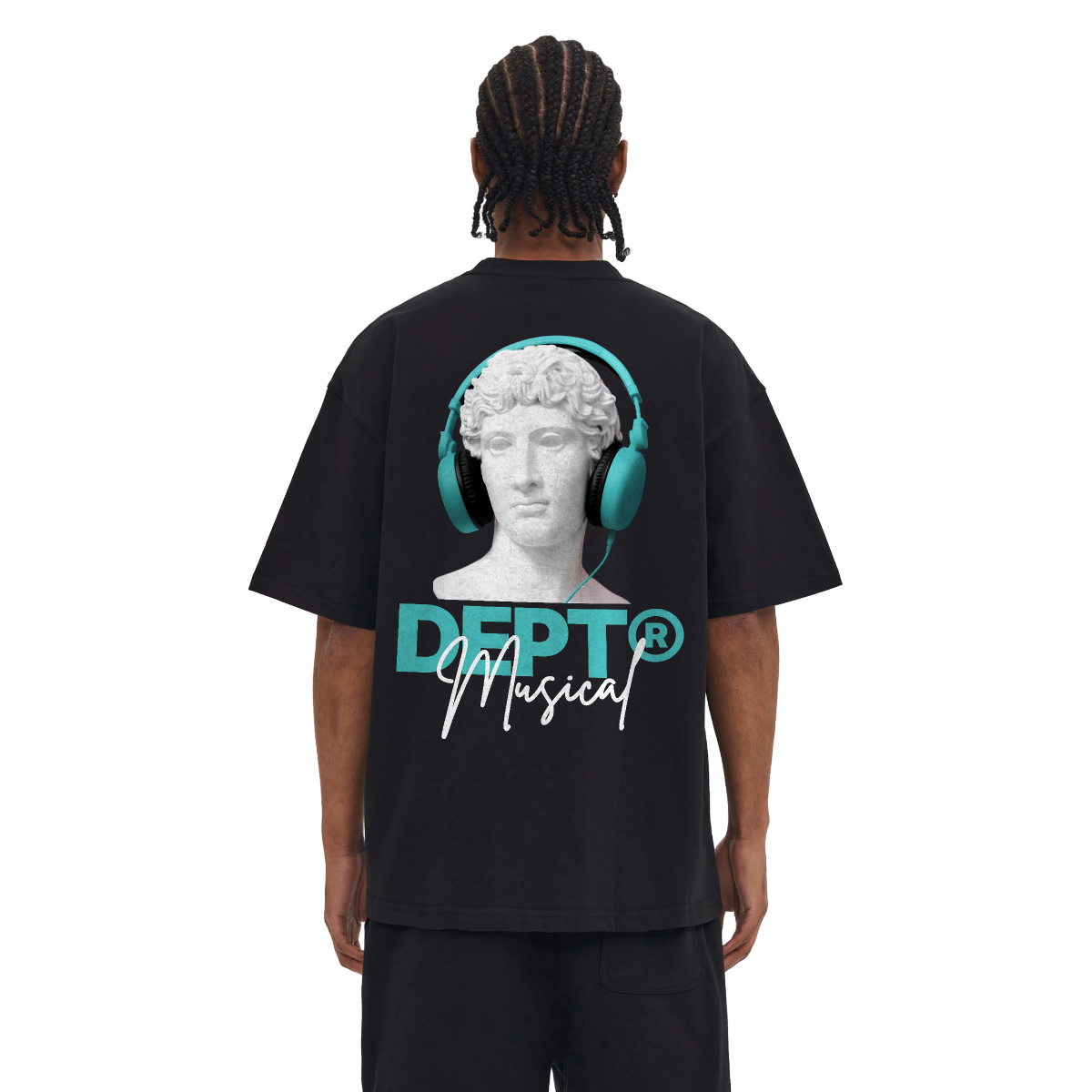 David Boxy T-Shirt  (Black/Aqua)