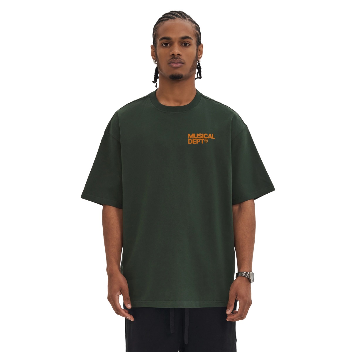 David Boxy T-Shirt (Dark Green / Orange)