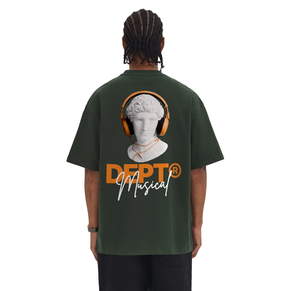 David Boxy T-Shirt (Dark Green / Orange)
