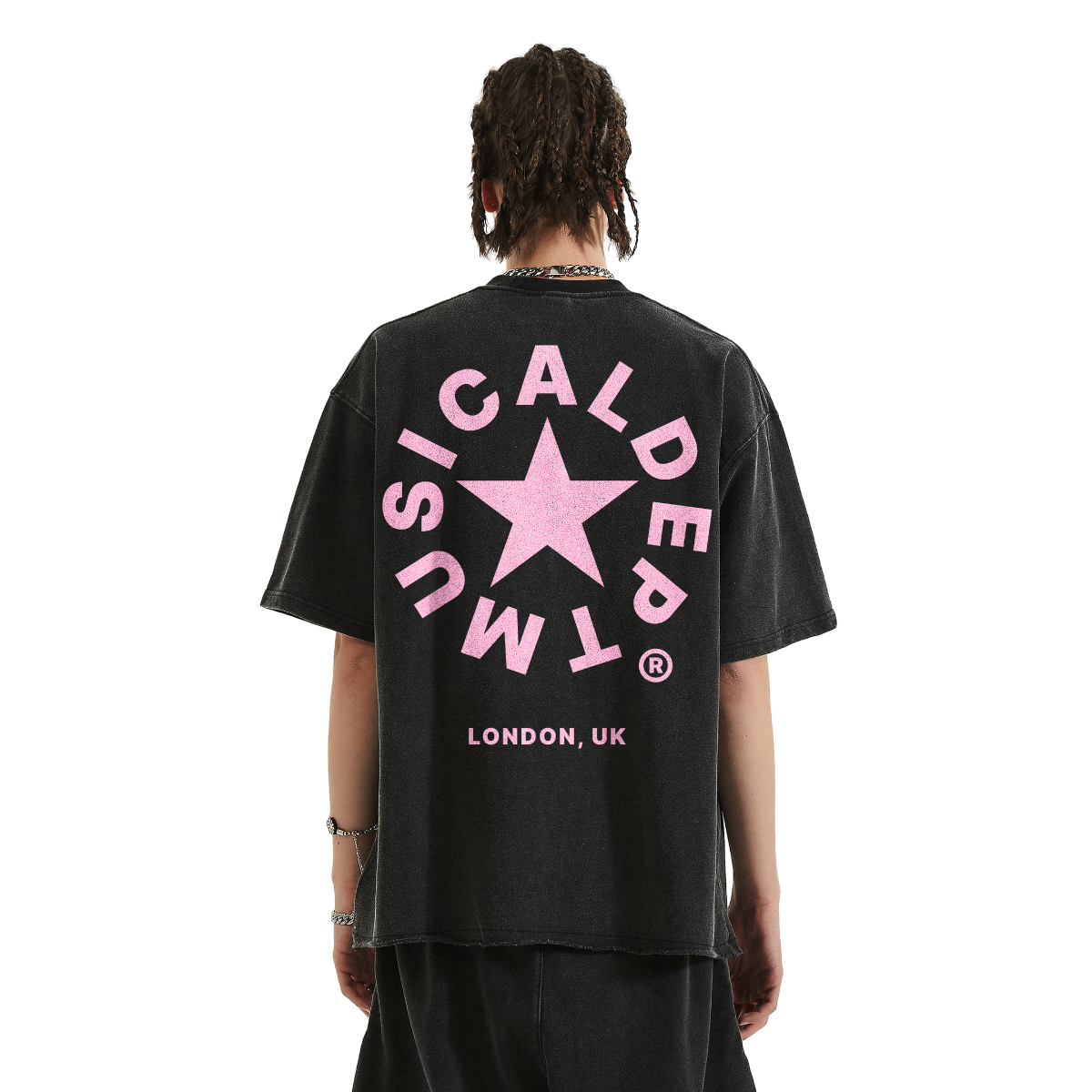 Star Raw T-Shirt (Black/Pink)