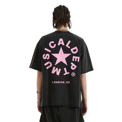 Star Raw T-Shirt (Black/Pink)