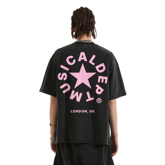 Star Raw T-Shirt (Black/Pink)