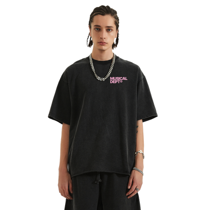 Star Raw T-Shirt (Black/Pink)