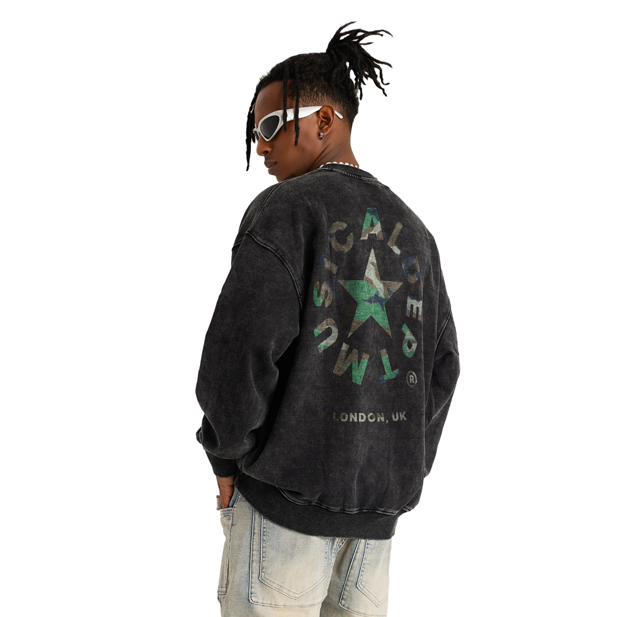 Star Vintage Sweater (Faded Black/Camo)