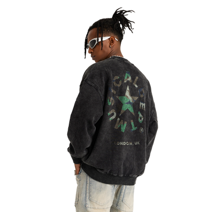 Star Vintage Sweater (Faded Black/Camo)